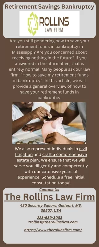 How to Save My Retirement Funds in Bankruptcy in Mississippi