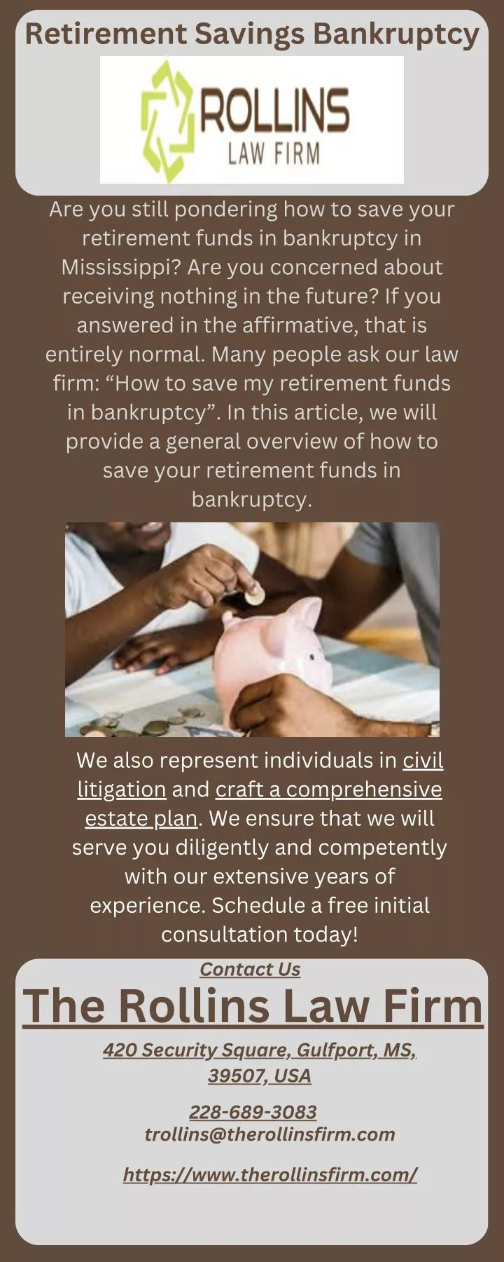 retirement savings bankruptcy
