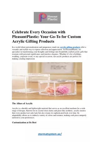 Explore Our Range of Acrylic Gifting Products