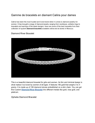 Gamme de bracelets en diamant Caliira pour dames