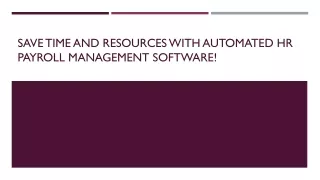 Streamline Operations with Automated HR Payroll Management Software!