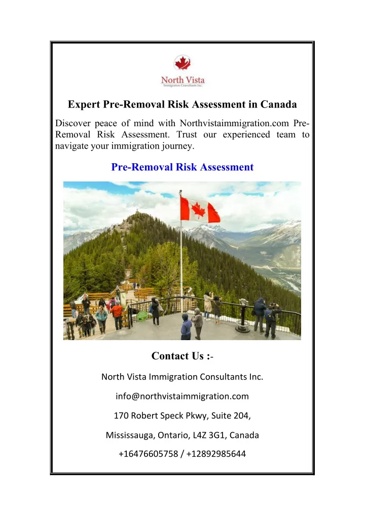 expert pre removal risk assessment in canada