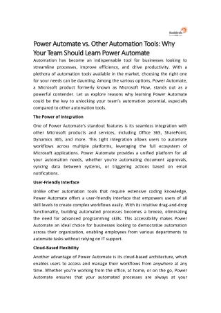 Power Automate vs. Other Automation Tools Why Your Team Should Learn Power Automate