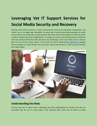 Leveraging Vet IT Support Services for Social Media Security and Recovery