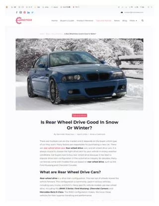 Examining the Benefits of Rear Wheel Drive in the Winter: A Complete Guide
