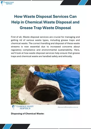 Chemical Waste Disposal