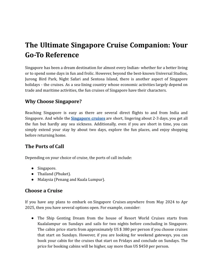 the ultimate singapore cruise companion your