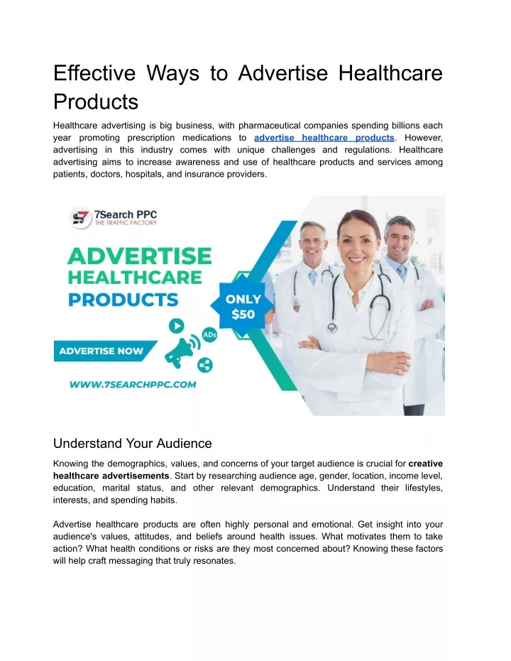 effective ways to advertise healthcare products