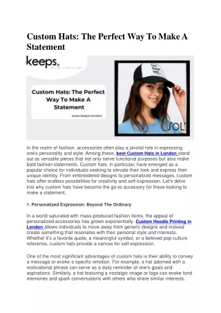 custom hats the perfect way to make a statement