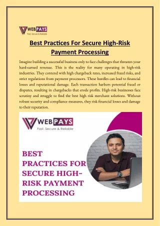 Best Practices For Secure High-Risk Payment Processing