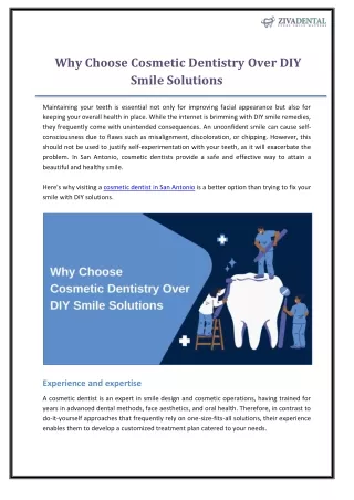 Why Choose Cosmetic Dentistry Over DIY Smile Solutions