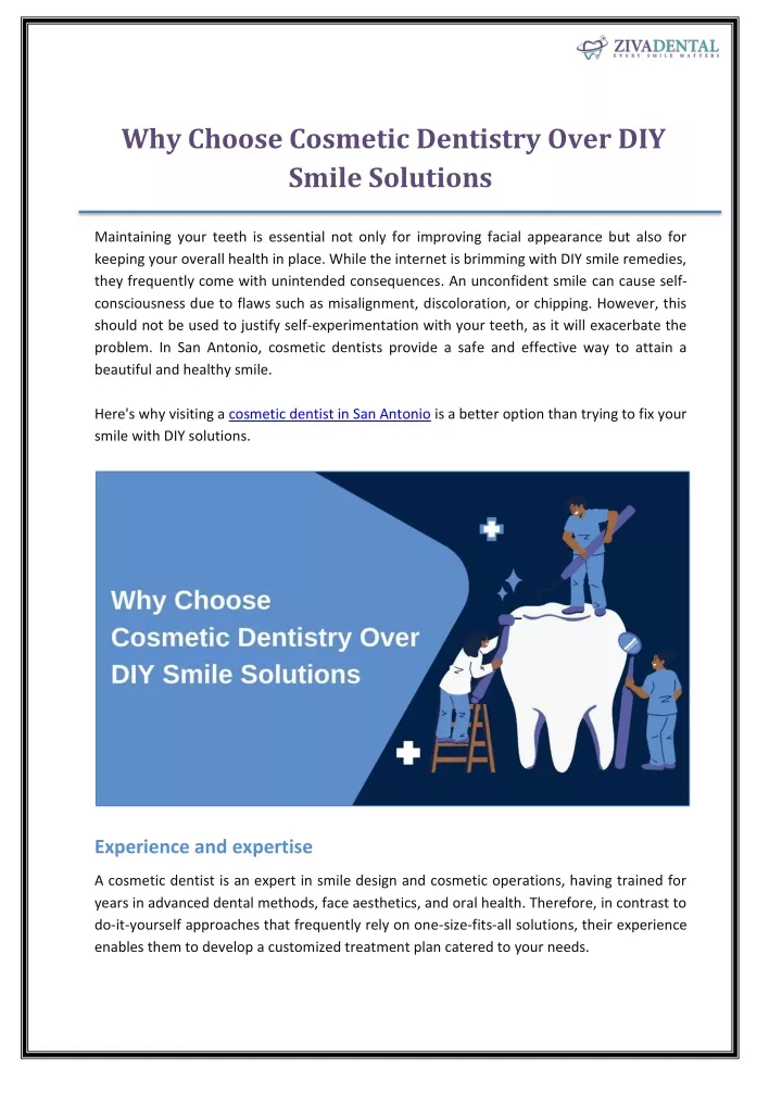 why choose cosmetic dentistry over diy smile