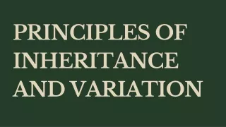 PRINCIPLES OF INHERITANCE AND VARIATION class 12 - Presentation