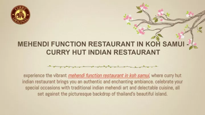 mehendi function restaurant in koh samui curry