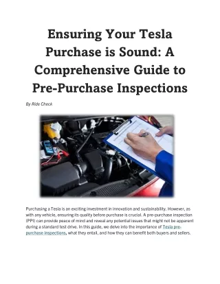 ensuring your tesla purchase is sound