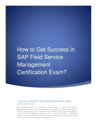 How to Get Success in SAP Field Service Management Certification Exam