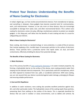 Protect Your Devices_ Understanding the Benefits of Nano Coating for Electronics