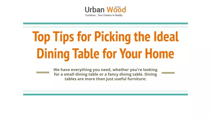 top tips for picking the ideal dining table