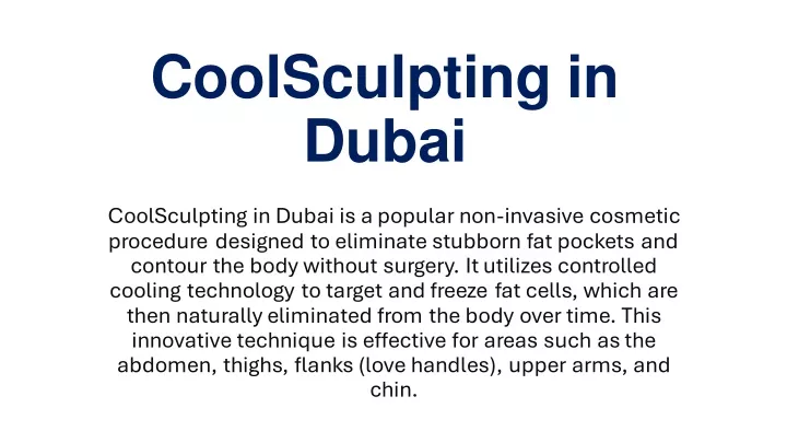 coolsculpting in dubai