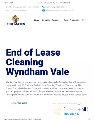 End Of Lease Cleaning Wyndham Vale | Tide Mates
