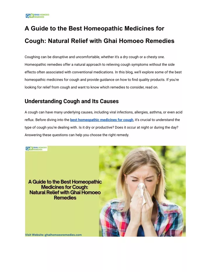 PPT - A Guide to the Best Homeopathic Medicines for Cough_ Natural ...