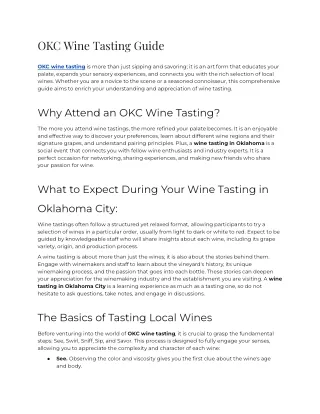 okc wine tasting guide