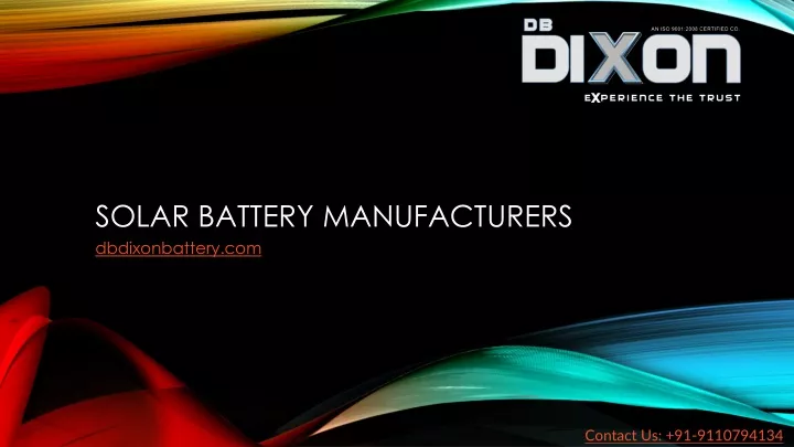 solar battery manufacturers