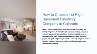 How to Choose the Right Basement Finishing Company in Colorado