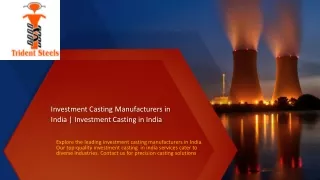 Investment Casting Manufacturers in India | Investment Casting in India