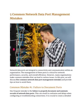 Avoid These 5 Common Network Data Port Management Mistakes