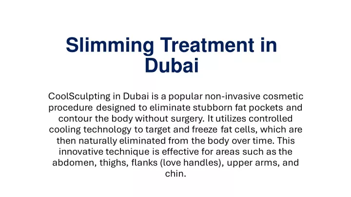 slimming treatment in dubai