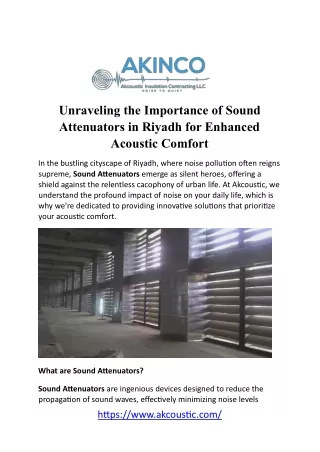 Quiet Comfort: Sound Attenuators in Riyadh