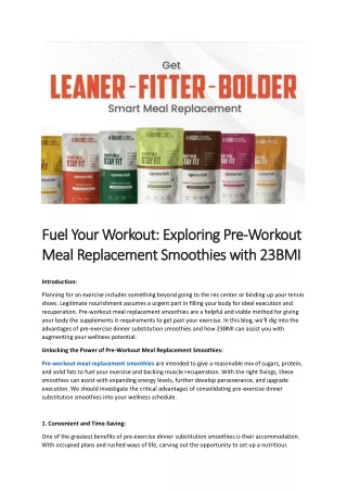 fuel fuel your meal meal replacement replacement