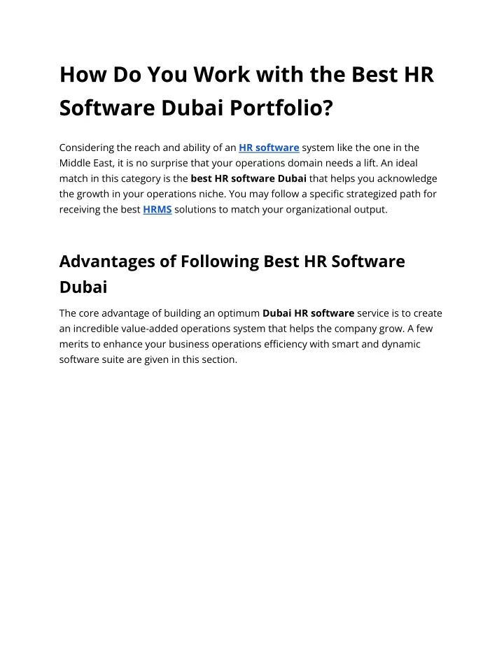 how do you work with the best hr software dubai