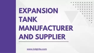 Expansion Tank Manufacturer & Supplier for Cold & Hot Water Systems
