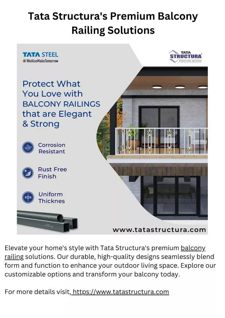 tata structura s premium balcony railing solutions