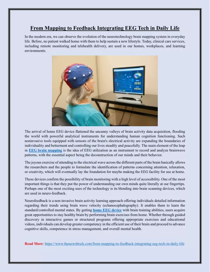 from mapping to feedback integrating eeg tech