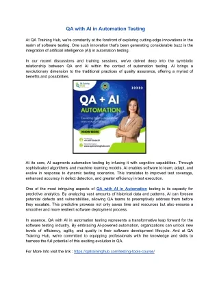 QA with AI in Automation Testing