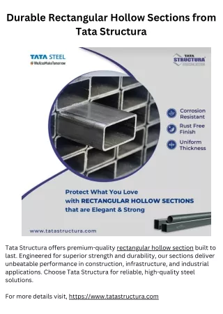 Durable Rectangular Hollow Sections from Tata Structura