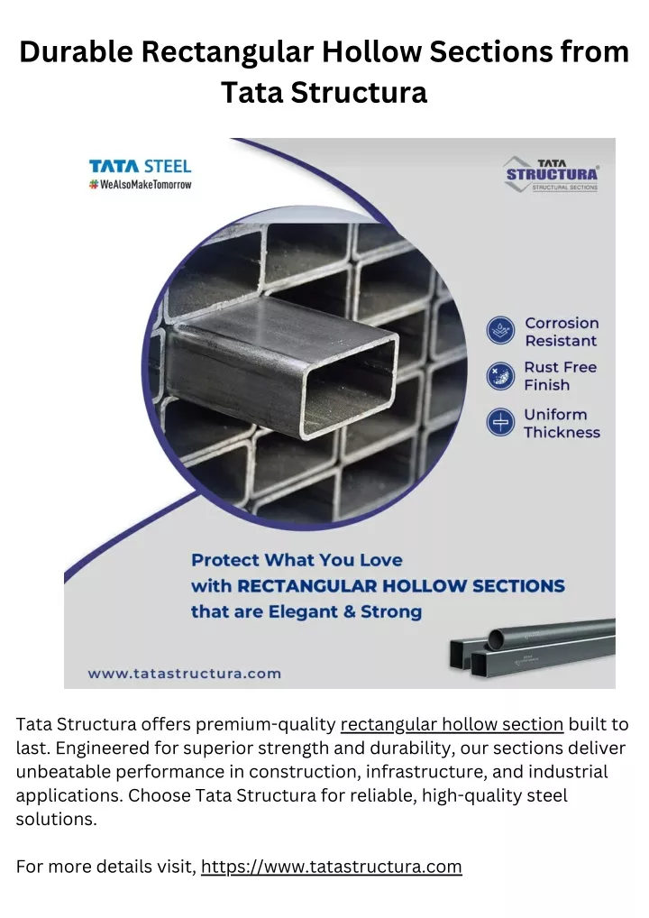durable rectangular hollow sections from tata