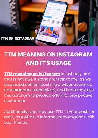 Discover the TTM Meaning on Instagram & Its Usage