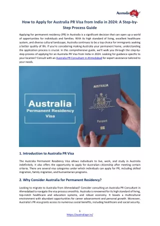 How to Apply for Australia PR Visa from India in 2024