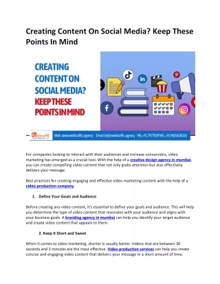 Creating Content On Social Media Keep These Points In Mind