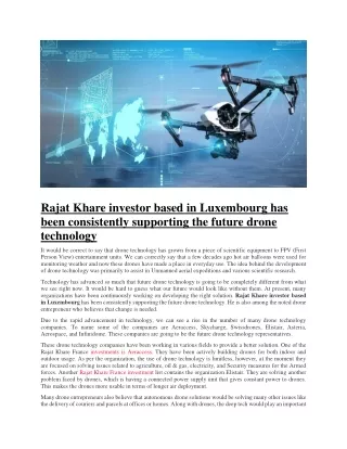 Rajat Khare investor based in Luxembourg