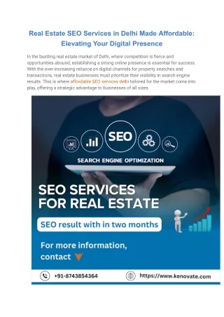 real estate seo services made affordable