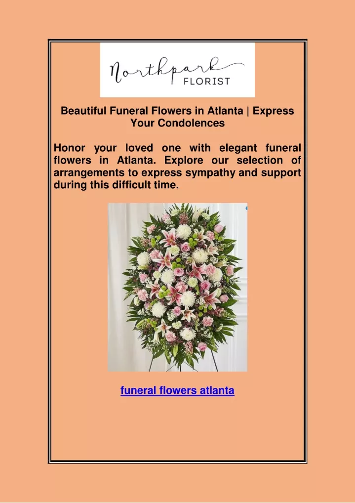 beautiful funeral flowers in atlanta express your