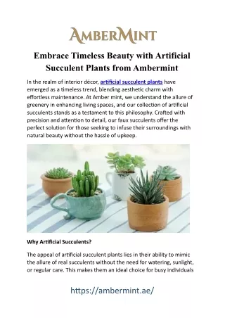 Forever Green: Lifelike Artificial Succulent Plants