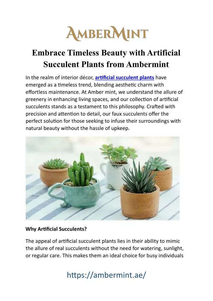 embrace timeless beauty with artificial succulent