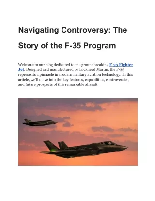 Navigating Controversy_ The Story of the F-35 Program