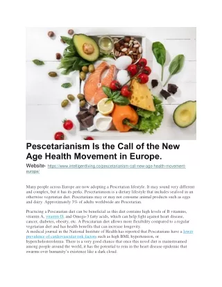 Pescetarianism Is the Call of the New Age Health Movement in Europe